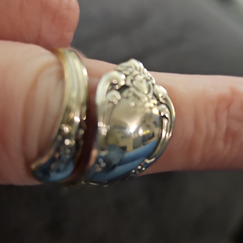 Vintage Floral Silver Spoon Ring - Picture 3 of 6